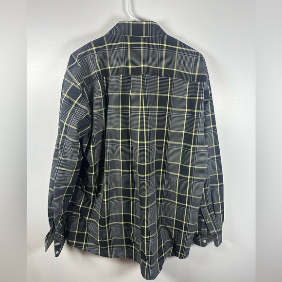 Cinch Black and Yellow Checkered Plaid Shirt Western - Picture 7 of 9